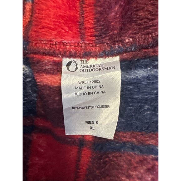 The American Outdoorsman Mens Fleece Pajama Pants XL Red & Blue Plaid Lounge Wea - Picture 7 of 7